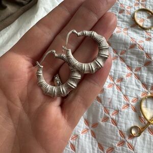 Elegant 925 stamped Silver Hoop Earrings